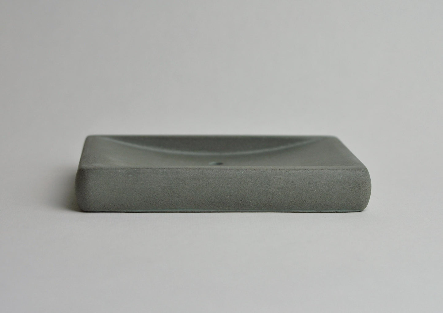Concrete Soap Dish: Steel Grey Handmade Minimalist Industrial Bathroom Decor