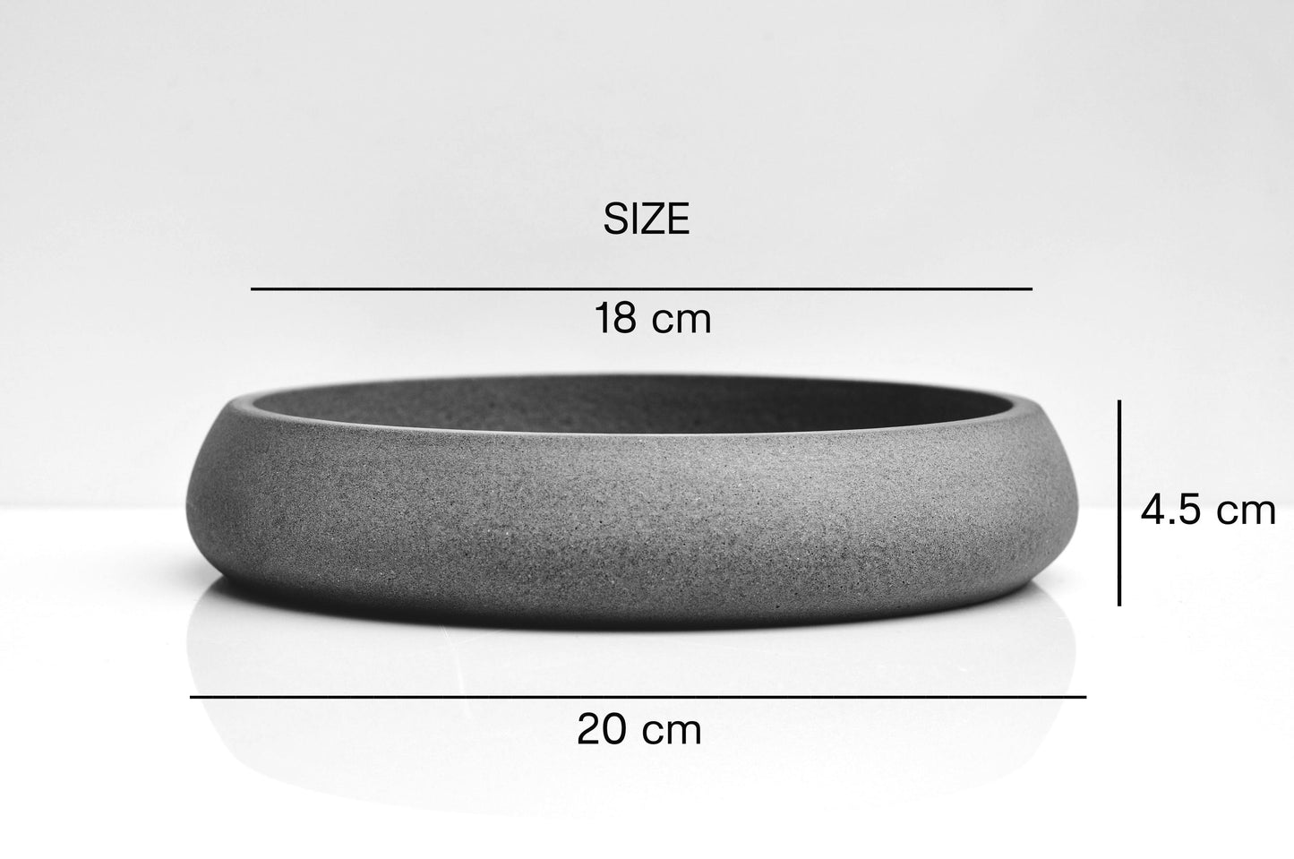 HANDMADE MEDIUM CONCRETE BOWL  - GREY AND WHITE