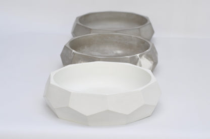 White and grey concrete fruit bowls