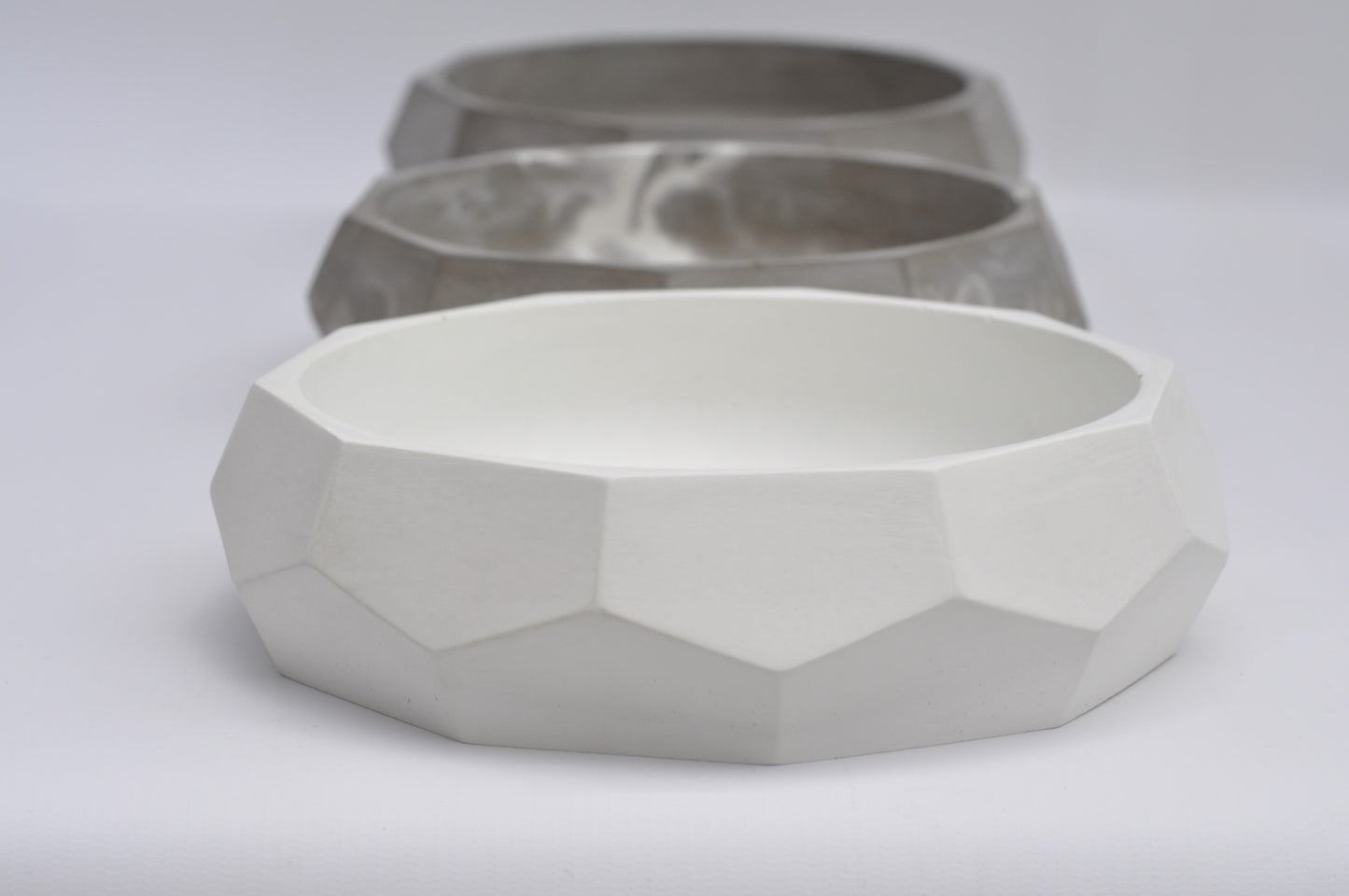 White and grey concrete fruit bowl selection 