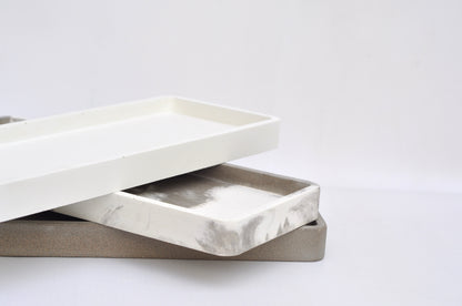 Long  Concrete Tray | Handmade Cement Rectangular Tray | Decorative Accessory Cosmetics Tray