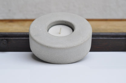 Minimalist concrete tealight holder for home decor