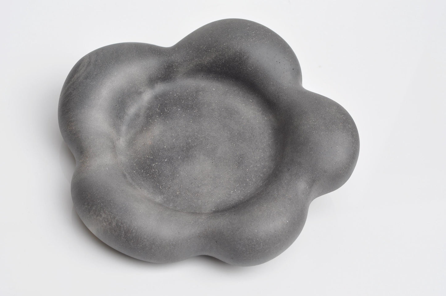 Minimalist flower concrete tray styled in modern home