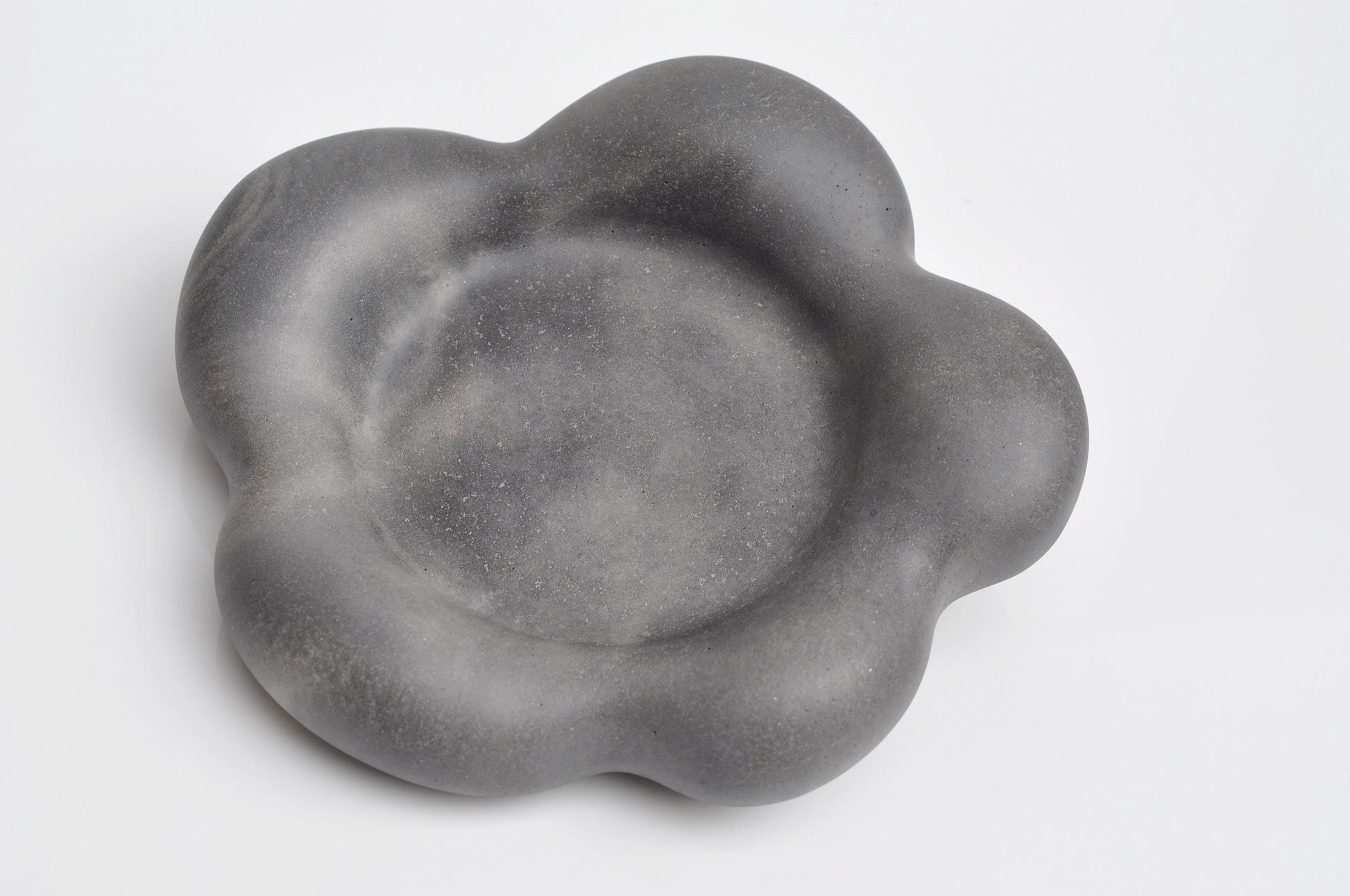 Minimalist flower concrete tray styled in modern home