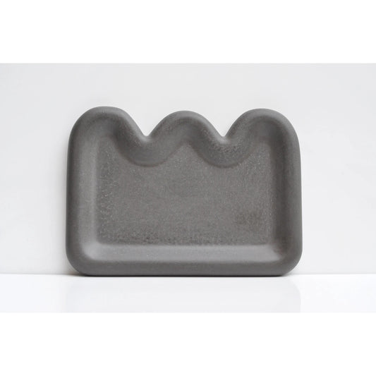 Handmade anthracite concrete tray for modern home décor