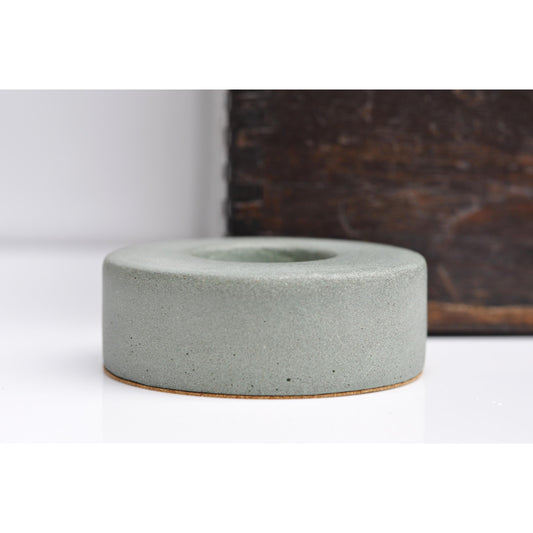 Ash green concrete tealight holder handmade