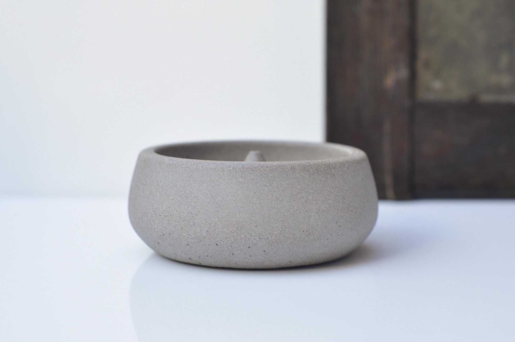 Cement joss stick holder set in grey