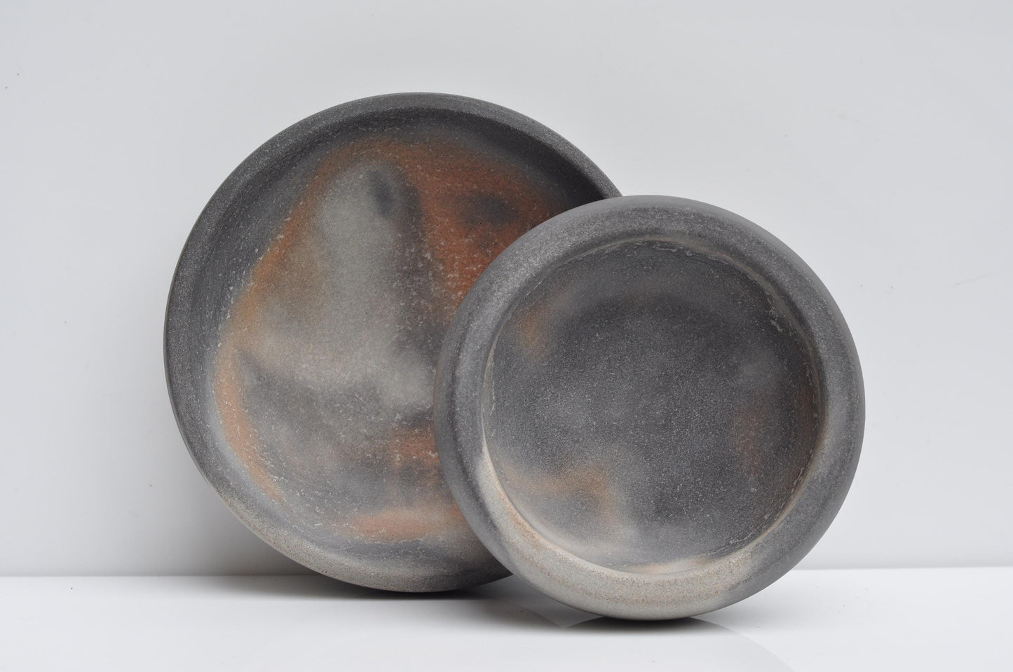 Handmade concrete key dish detail of matte surface