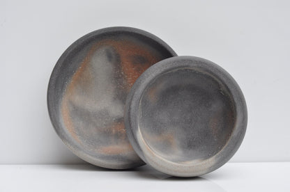 Handmade concrete key dish detail of matte surface