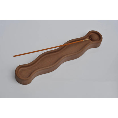 orange terracotta concrete incense burner handmade