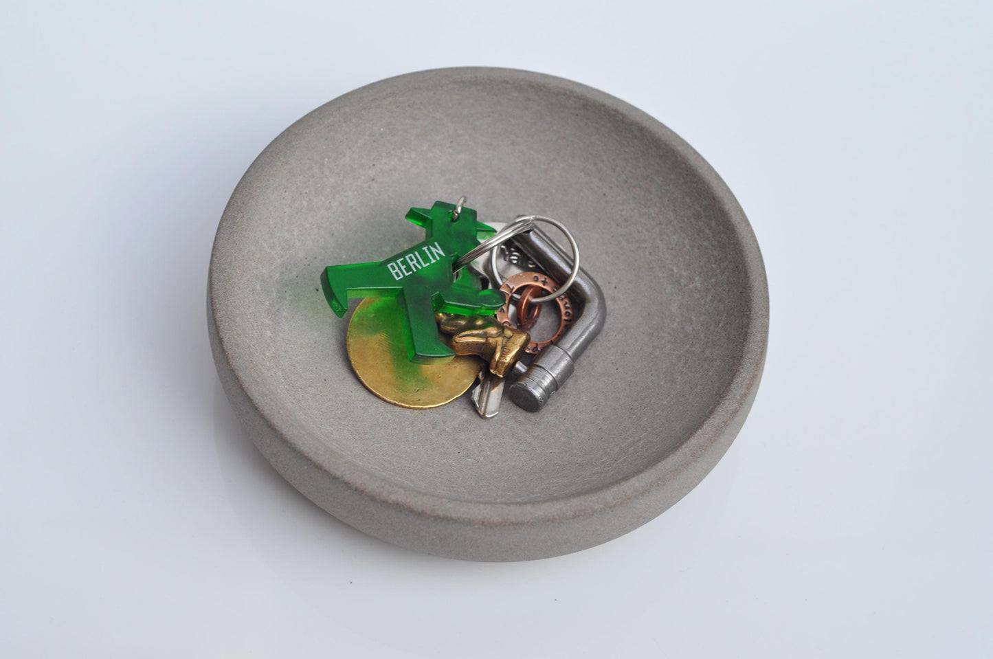 Top view of minimalist modern concrete bowl