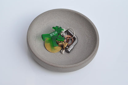 Top view of minimalist modern concrete bowl