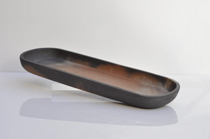 Top view of modern minimalist concrete vanity tray