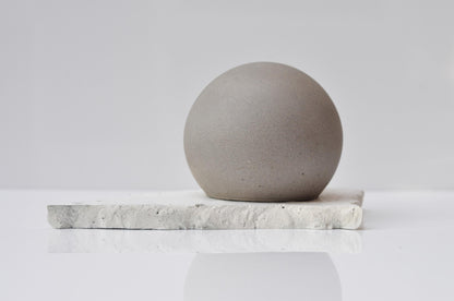 Handmade modern round concrete ornament for shelf decor
