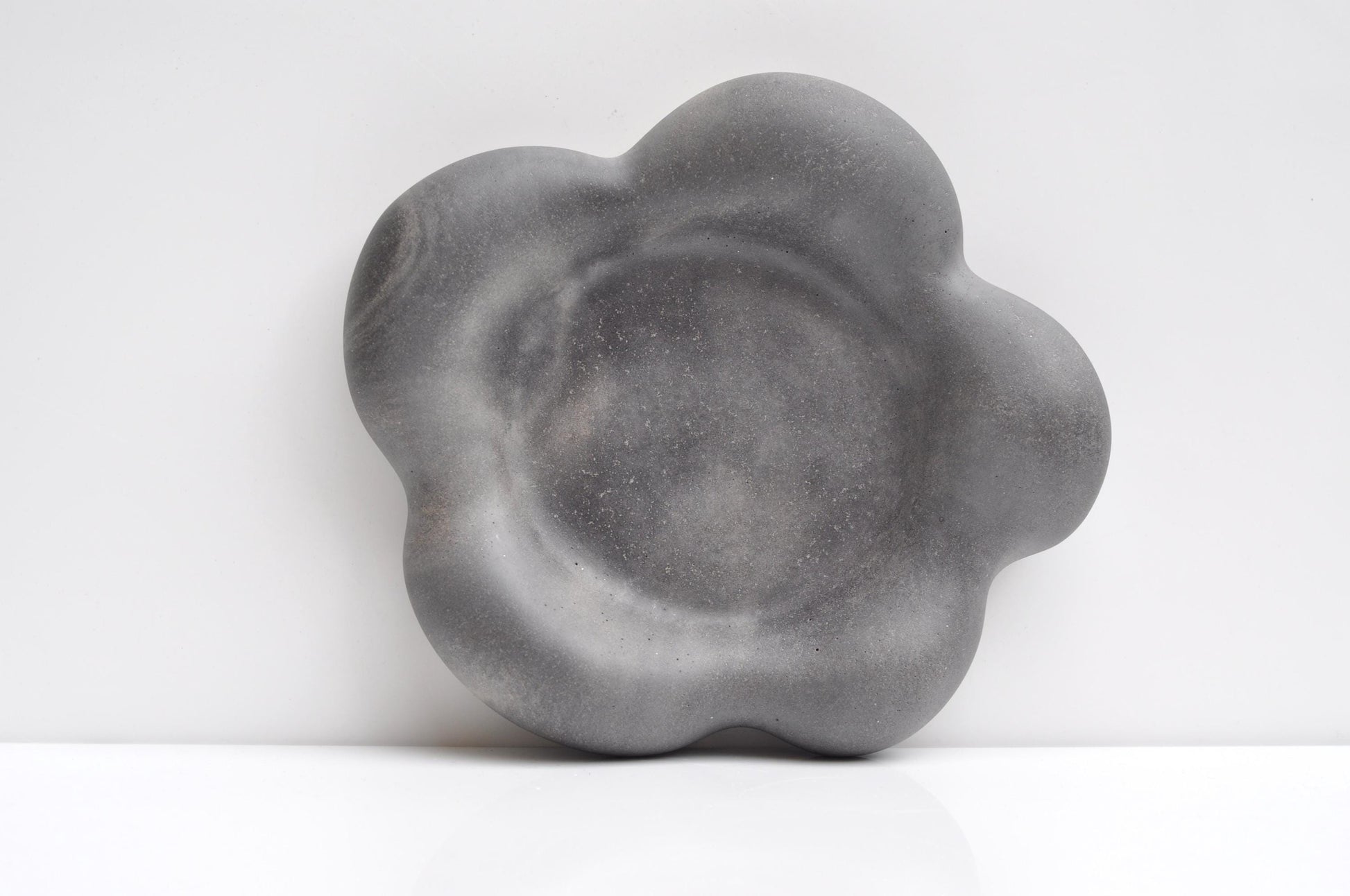 Close-up of textured handmade concrete tray