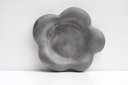 Close-up of textured handmade concrete tray