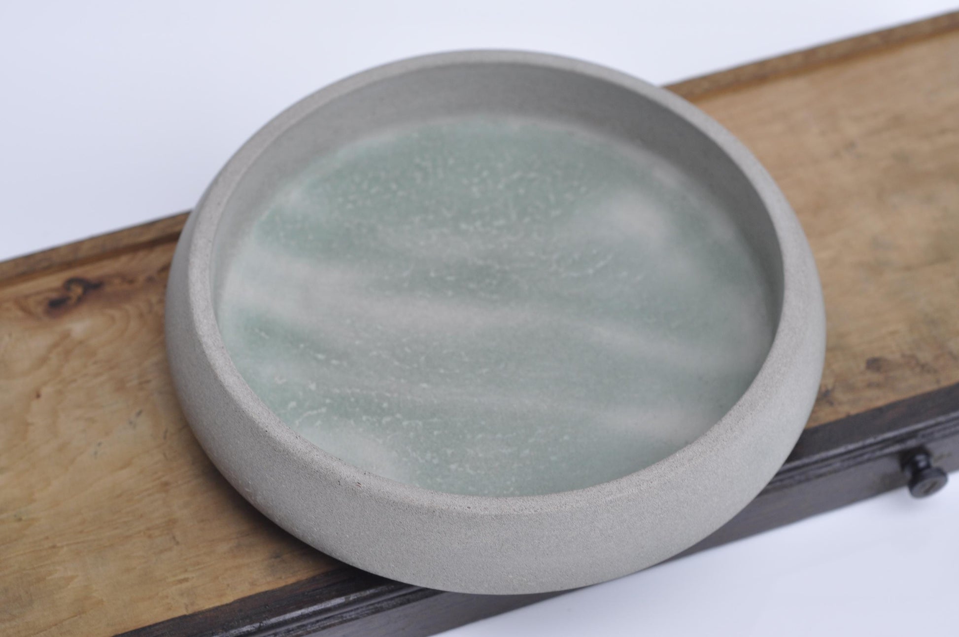 Handmade minimalist grey concrete dish