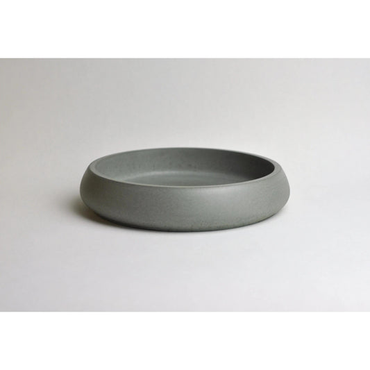 Side angle of handmade modern concrete bowl