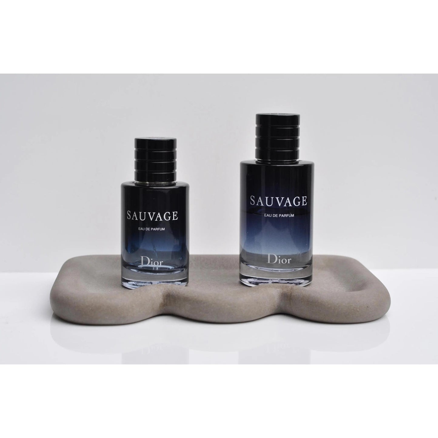 Side angle of modern handmade concrete tray