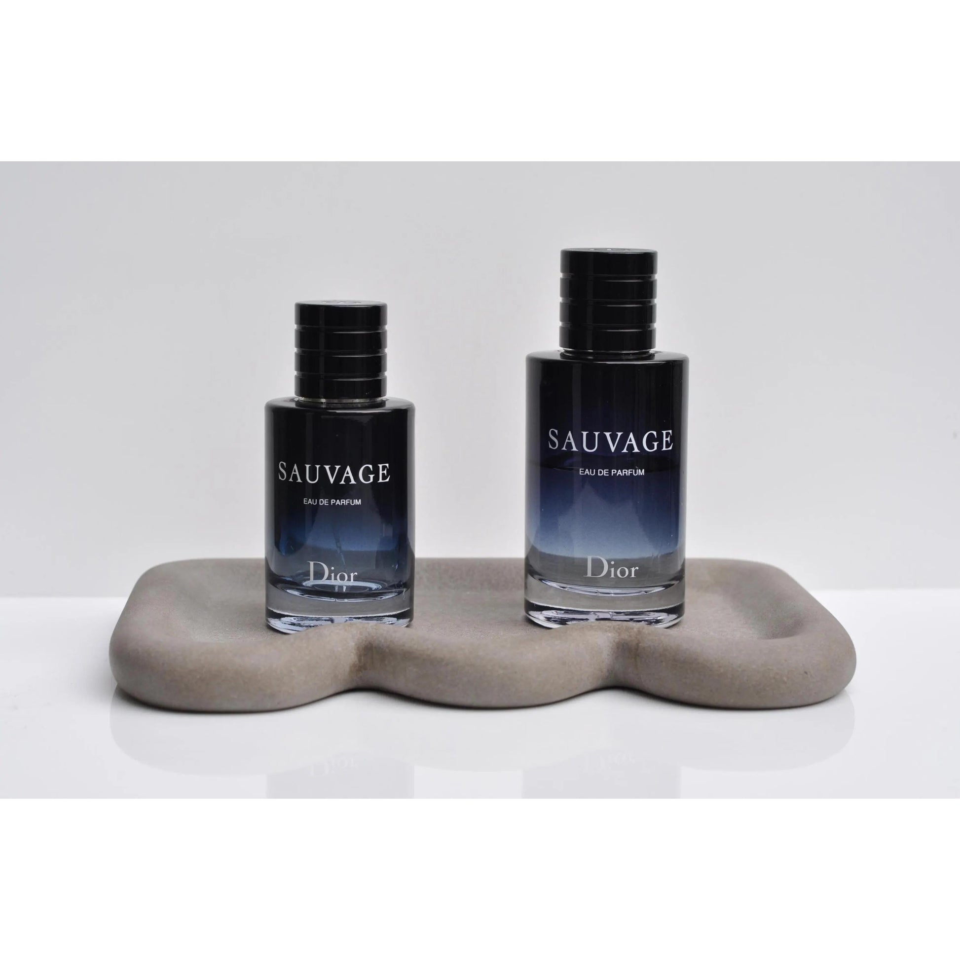 Side angle of modern handmade concrete tray