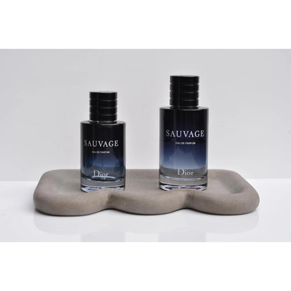 Side angle of modern handmade concrete tray