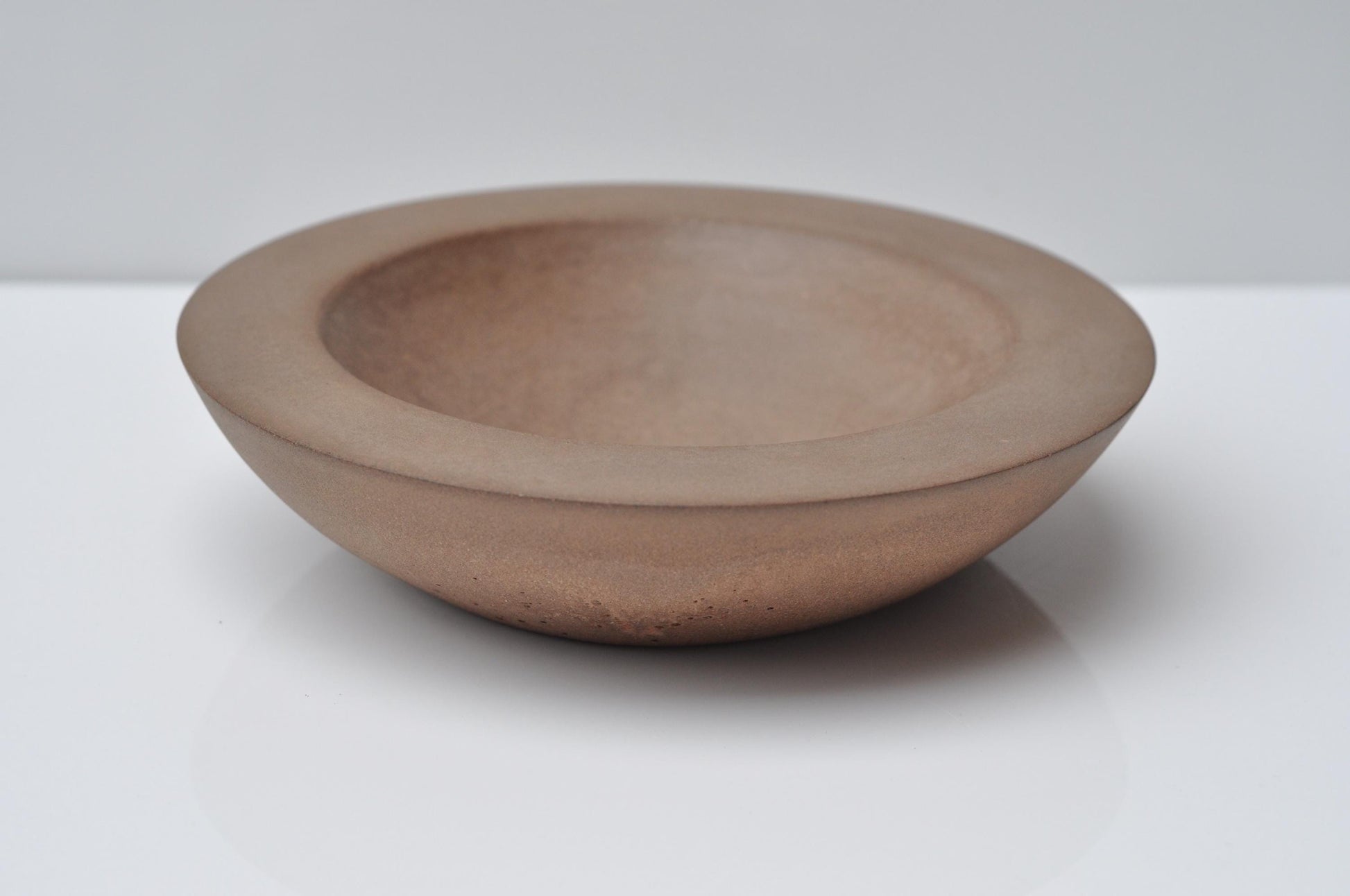 Shallow handmade bowl with matte finish