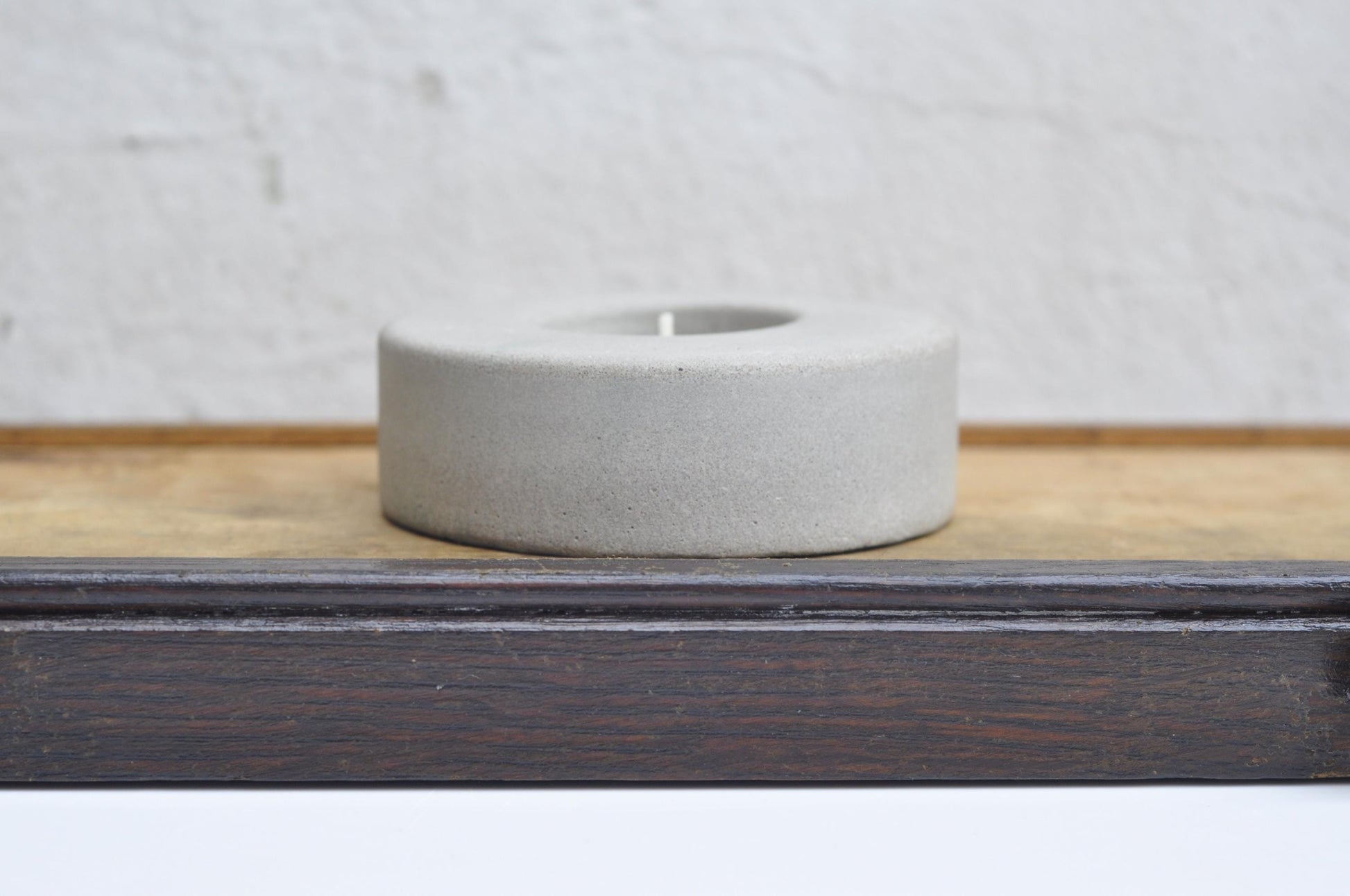 Minimalist concrete tealight holder for home decor