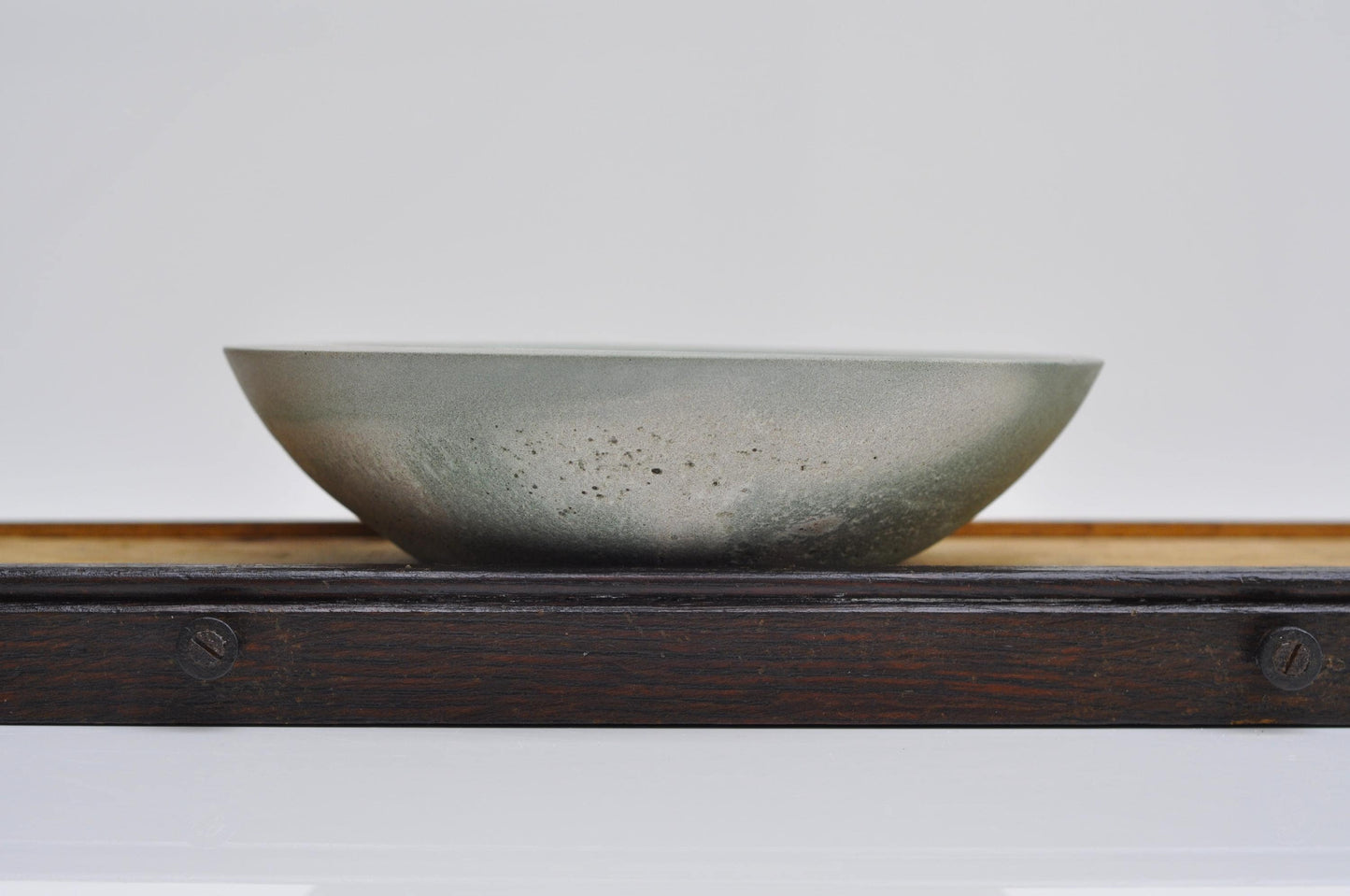 Modern concrete accessory tray with organic edges