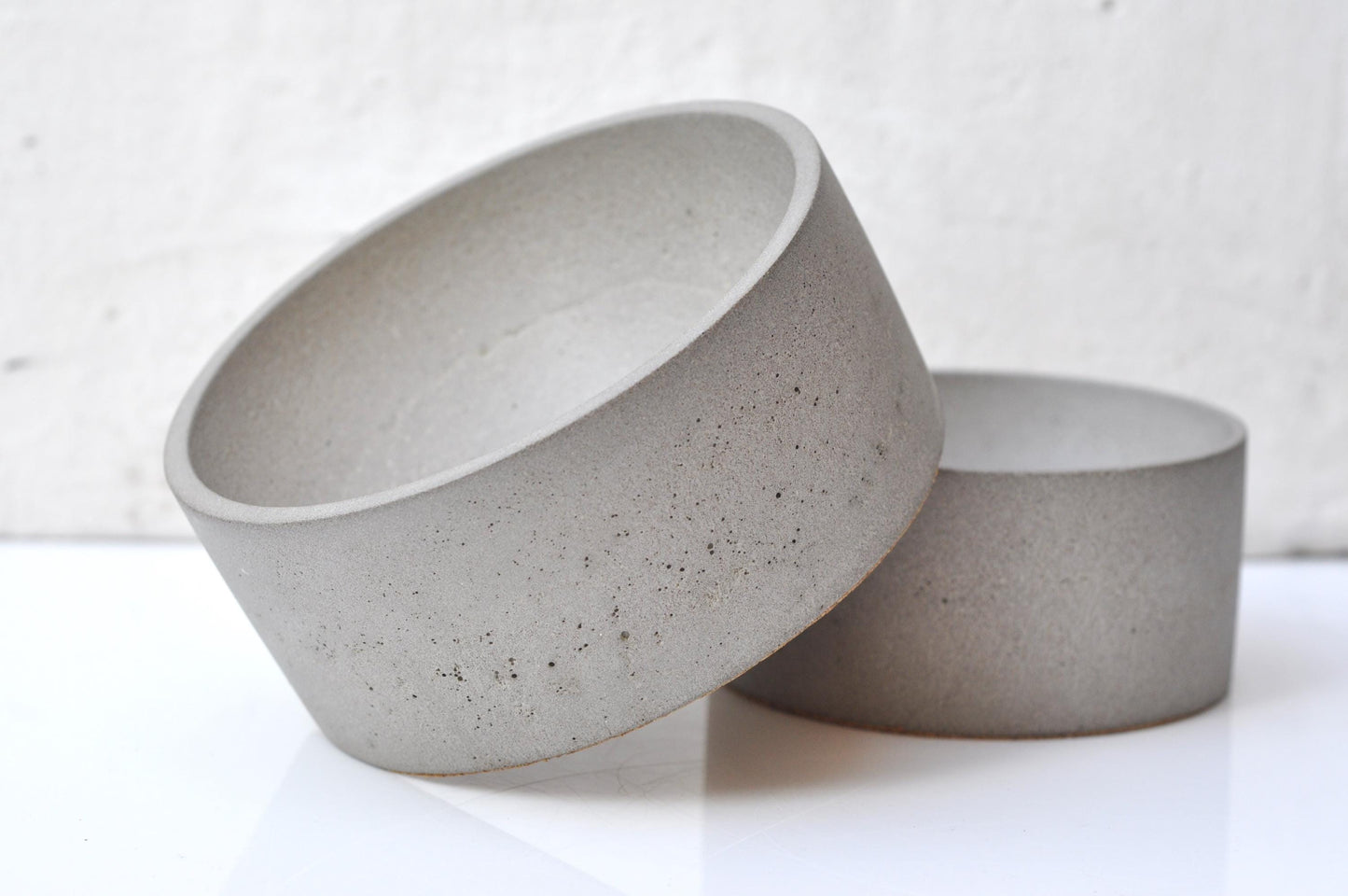 Neutral grey concrete storage bowl