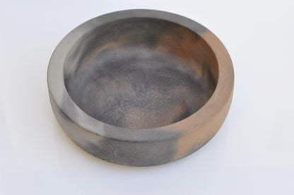 Orange and grey concrete centerpiece bowl for kitchen or dining table