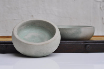 Small rustic concrete coin bowl