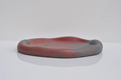 HANDMADE IRREGULAR CONCRETE TRAY - BROWN AND GREY