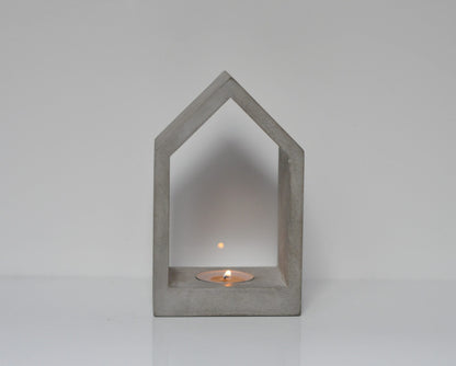 HANDMADE CONCRETE TEALIGHT HOLDER HOUSE