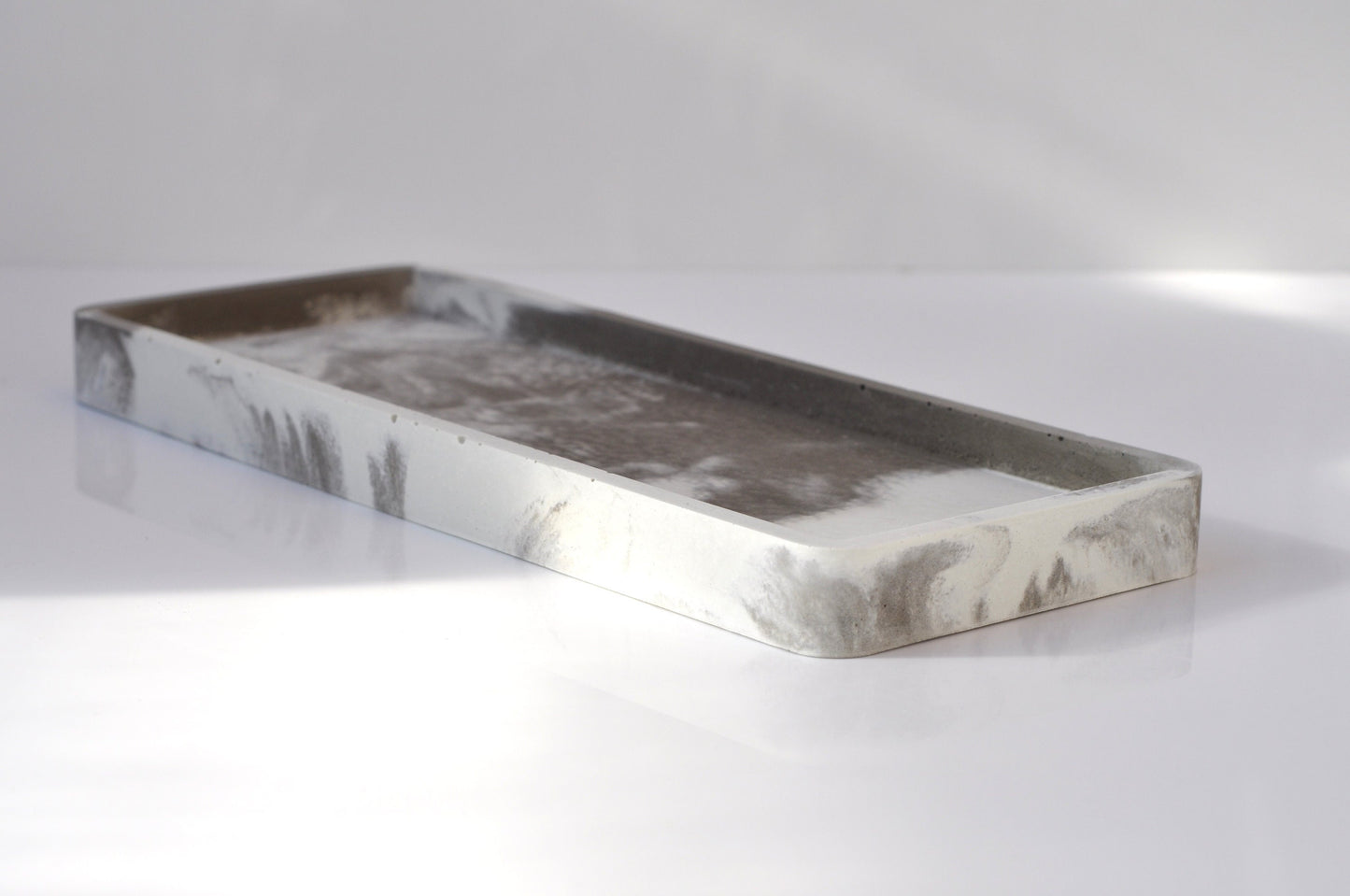 Long  Concrete Tray | Handmade Cement Rectangular Tray | Decorative Accessory Cosmetics Tray