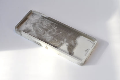 Long  Concrete Tray | Handmade Cement Rectangular Tray | Decorative Accessory Cosmetics Tray