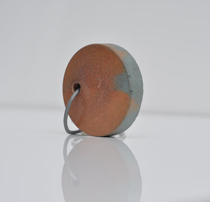 Concrete Key Ring |Handmade Round Brutalistic Orange and Blue Key Holder