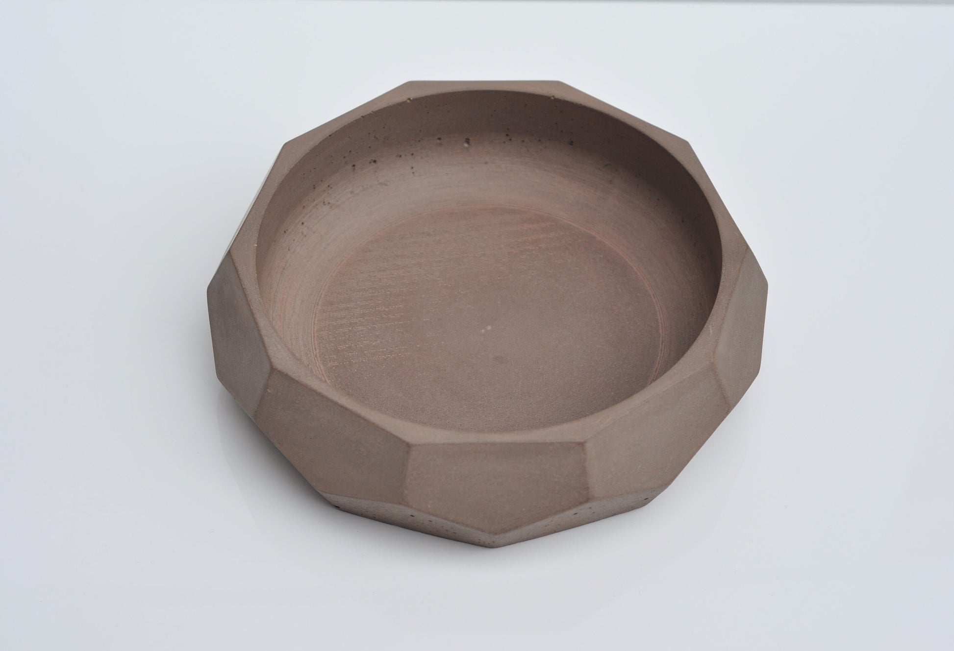 Beige deep concrete fruit bowl 