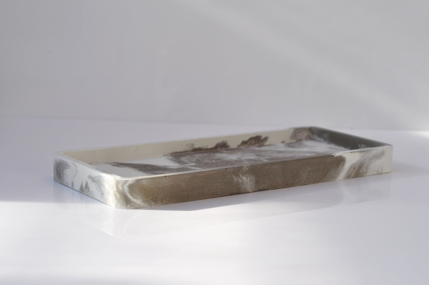 Long  Concrete Tray | Handmade Cement Rectangular Tray | Decorative Accessory Cosmetics Tray