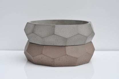 Grey and brown concrete fruit bowls