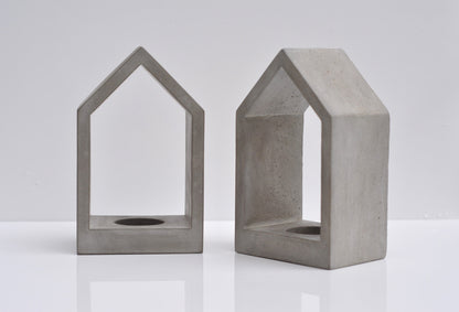 Concrete Light Holder House  | Brutalistic Tealight holder  | Beton candle holder  | Cement house decor