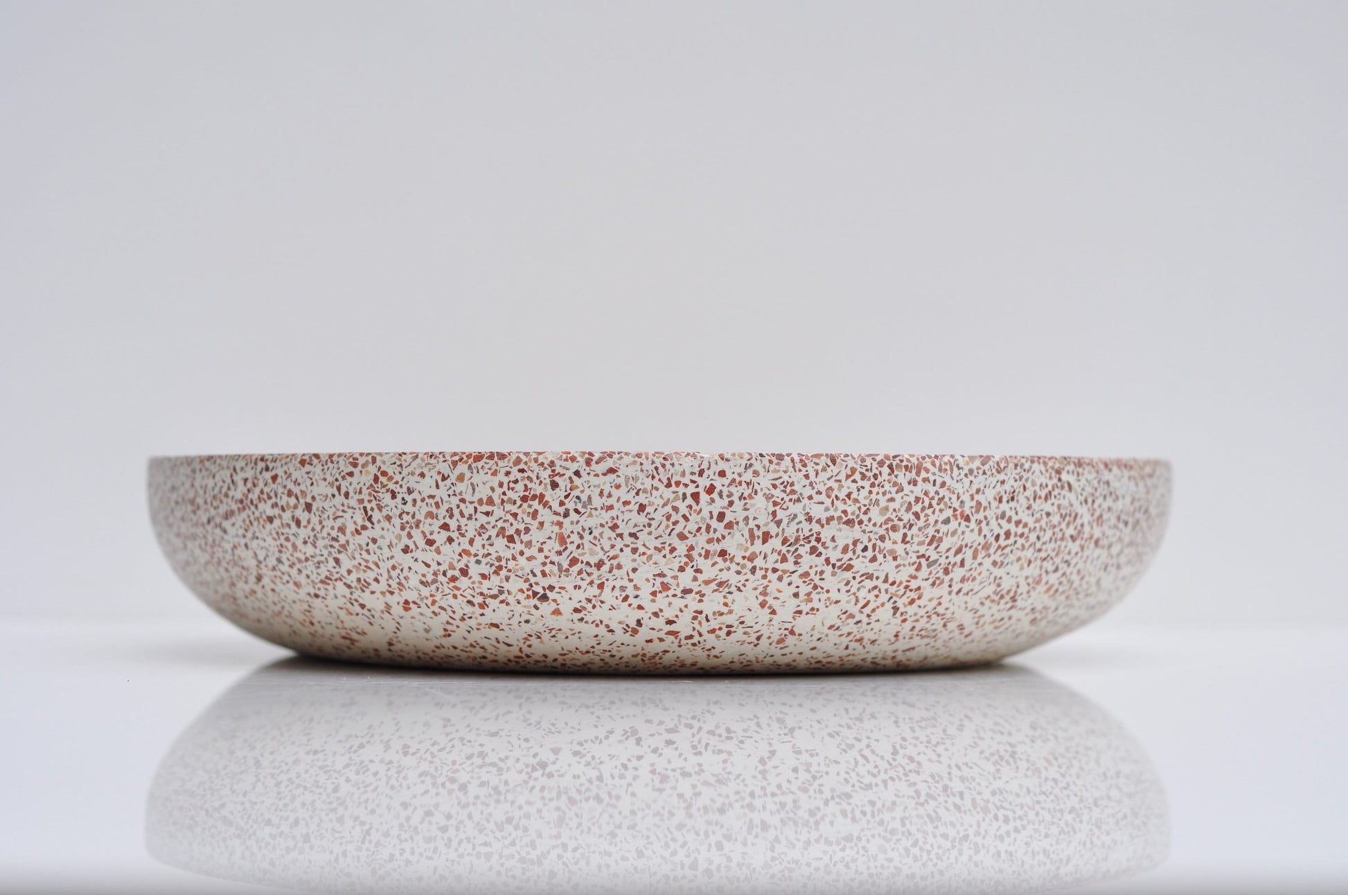 White and brown Terrazzo Concrete Key Bowl 