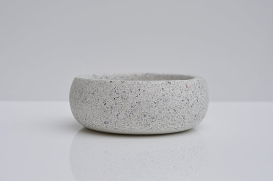 HANDMADE SMALL CONCRETE BOWL - WHITE TERRAZZO