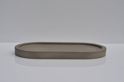 Oval Concrete Tray | Handmade Decorative Grey  | Beton Accessory Tray  | Cenent Candle Tray