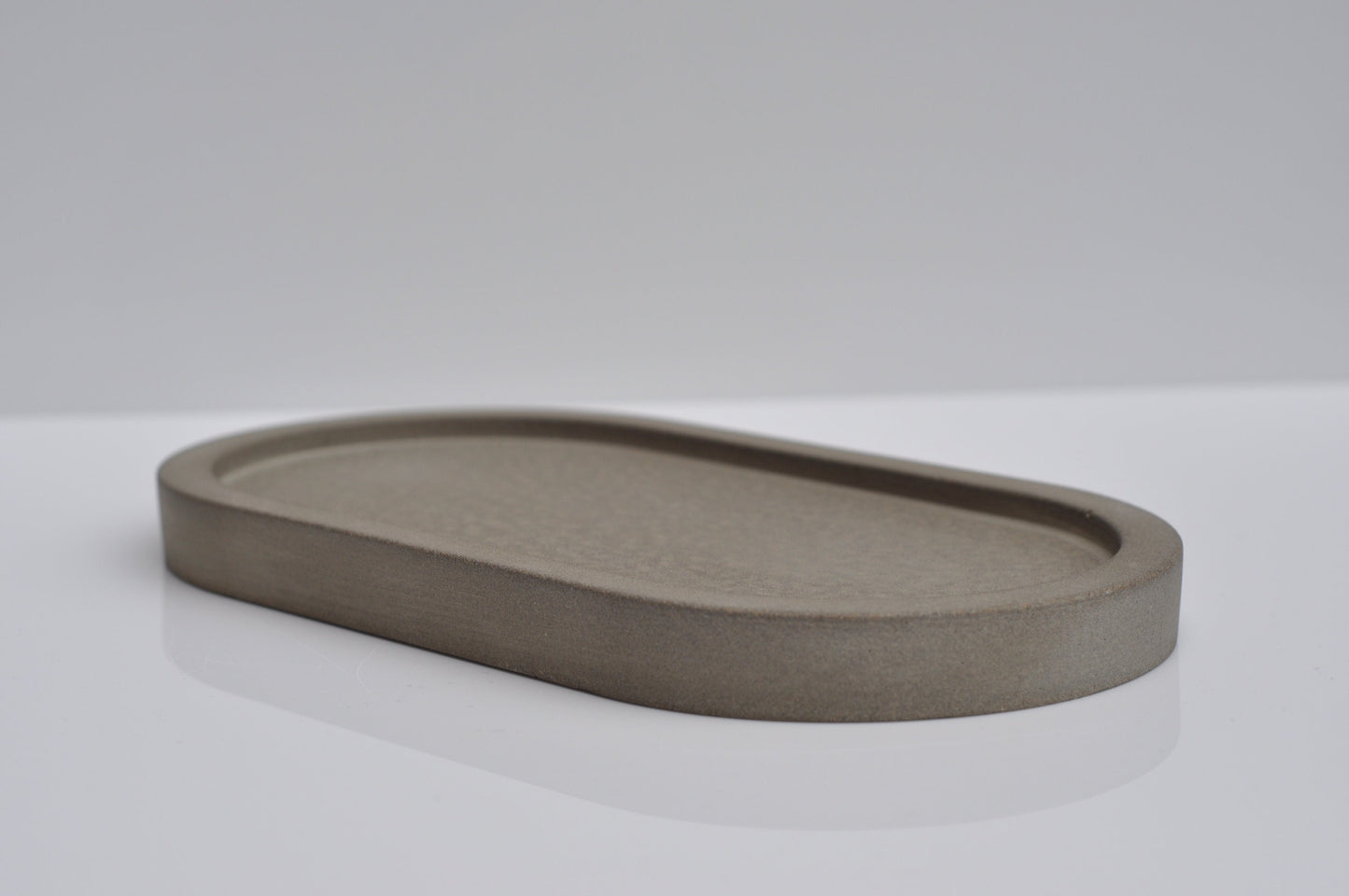 Oval Concrete Tray | Handmade Decorative Grey  | Beton Accessory Tray  | Cenent Candle Tray