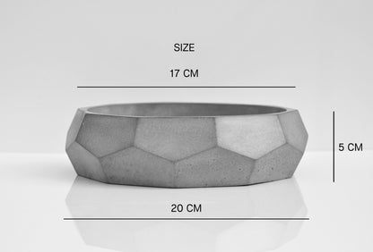 Concrete Handmade Bowl Ash green grey and white Diamond Key Bowl  | Beton Acessory Bowl