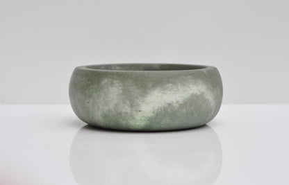 HANDMADE SMALL CONCRETE BOWL - GREEN AND WHITE
