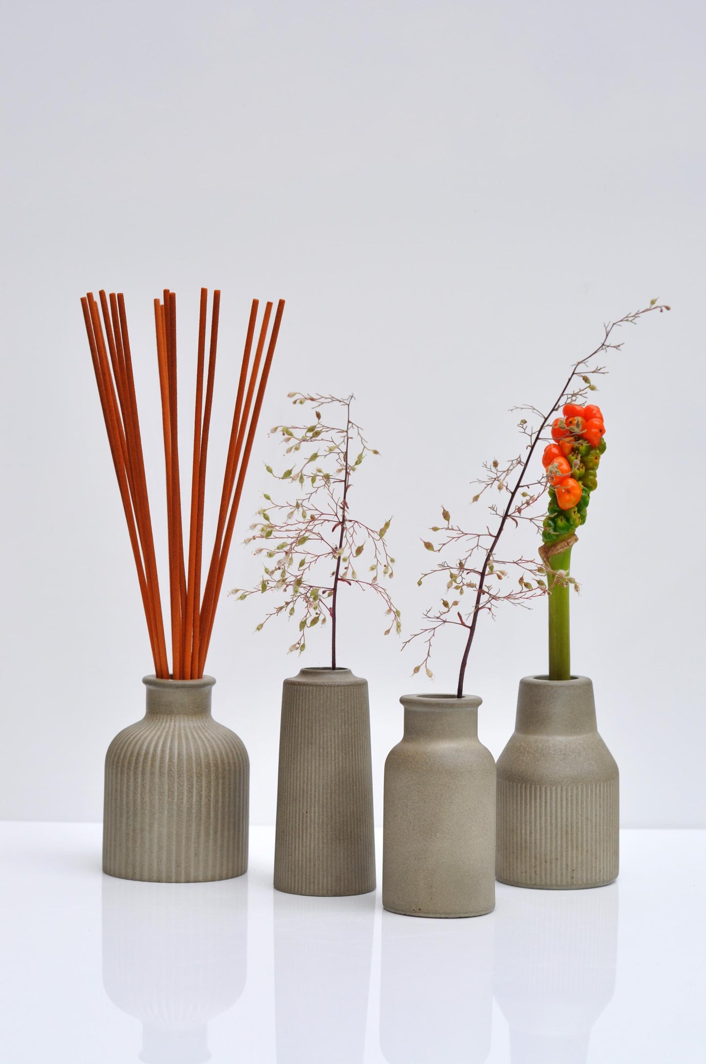 Little Concrete Vase for Dry Flowers | Cement Josticks Holder