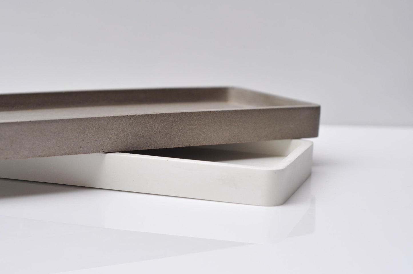 Long Concrete Tray  | Grey Handmade Rectangular Tray  | Decorative Accessory Cosmetics Tray  | Bathroom storage idea