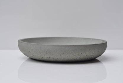 Shallow Concrete Bowl: Steel Grey Handmade Heavy Key Bowl