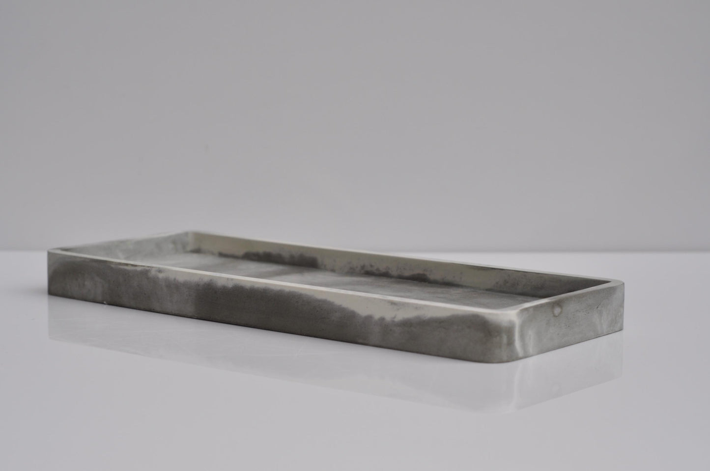 Long Concrete Tray | Cement Handmade Rectangular Tray | Decorative Steel Grey Marble Tray | Accessory Cosmetics Tray